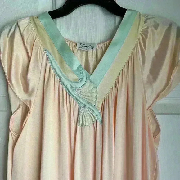 VANITY FAIR Vintage Floral 2pc Nightgown & Matching Robe Set Size M USA - Picture 6 of 7